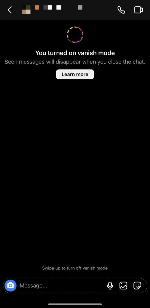 Delete Instagram messages vanish mode