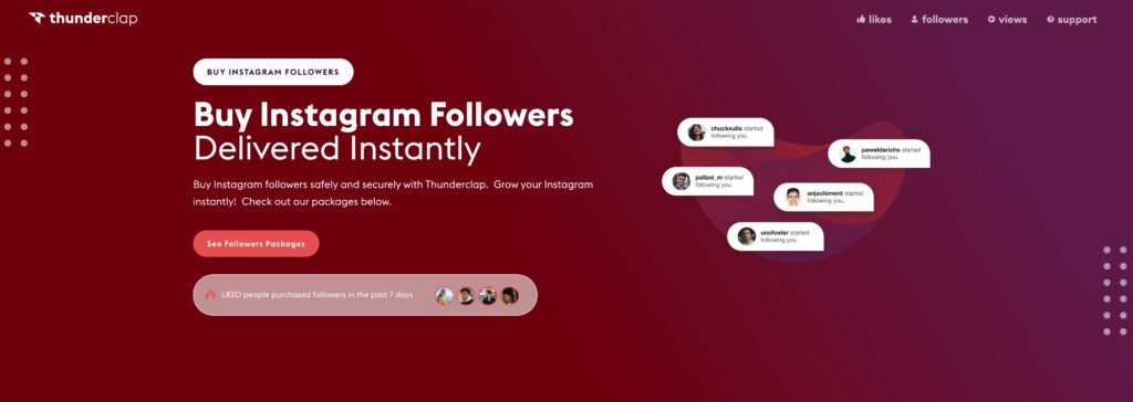 Instant Instagram Followers Thunderclap.it