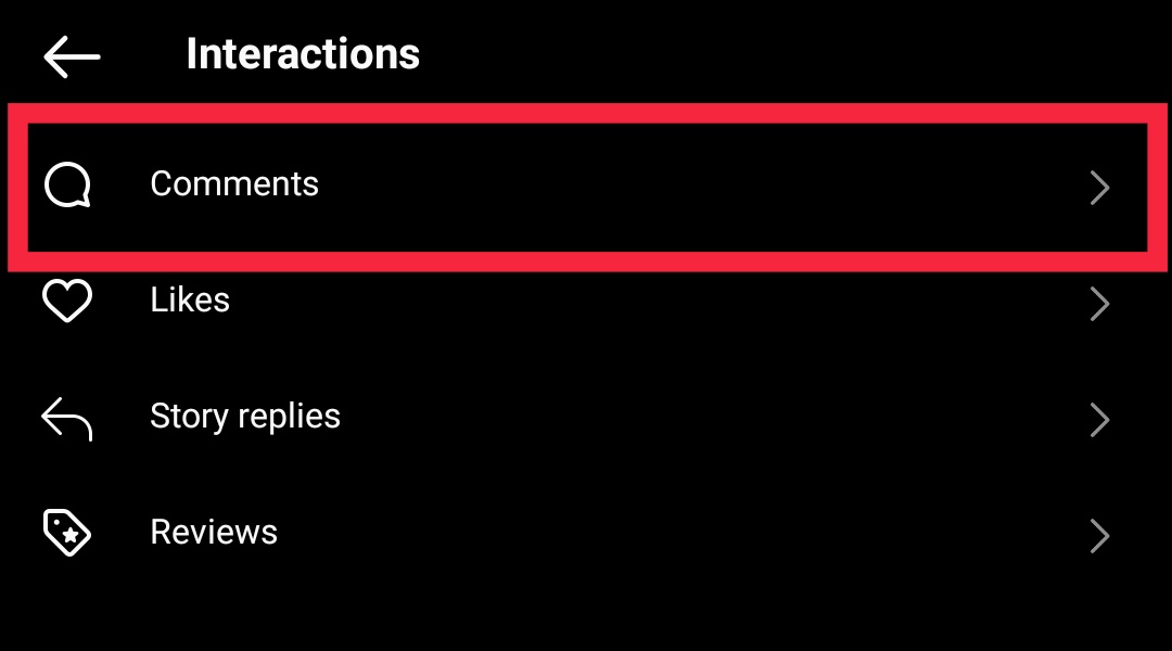 comments interation options