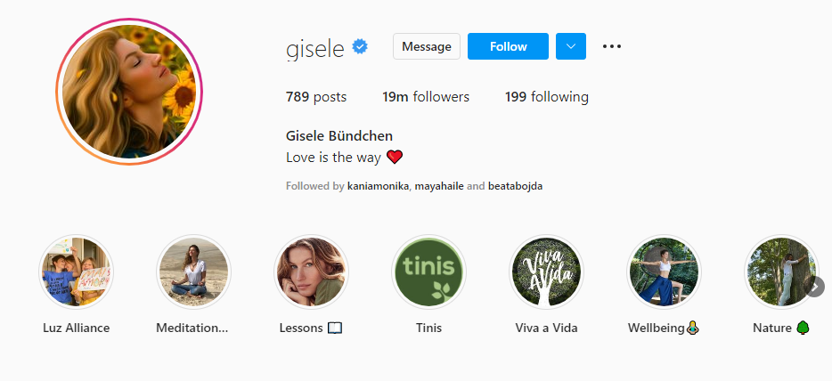 gisele bundchen instagram