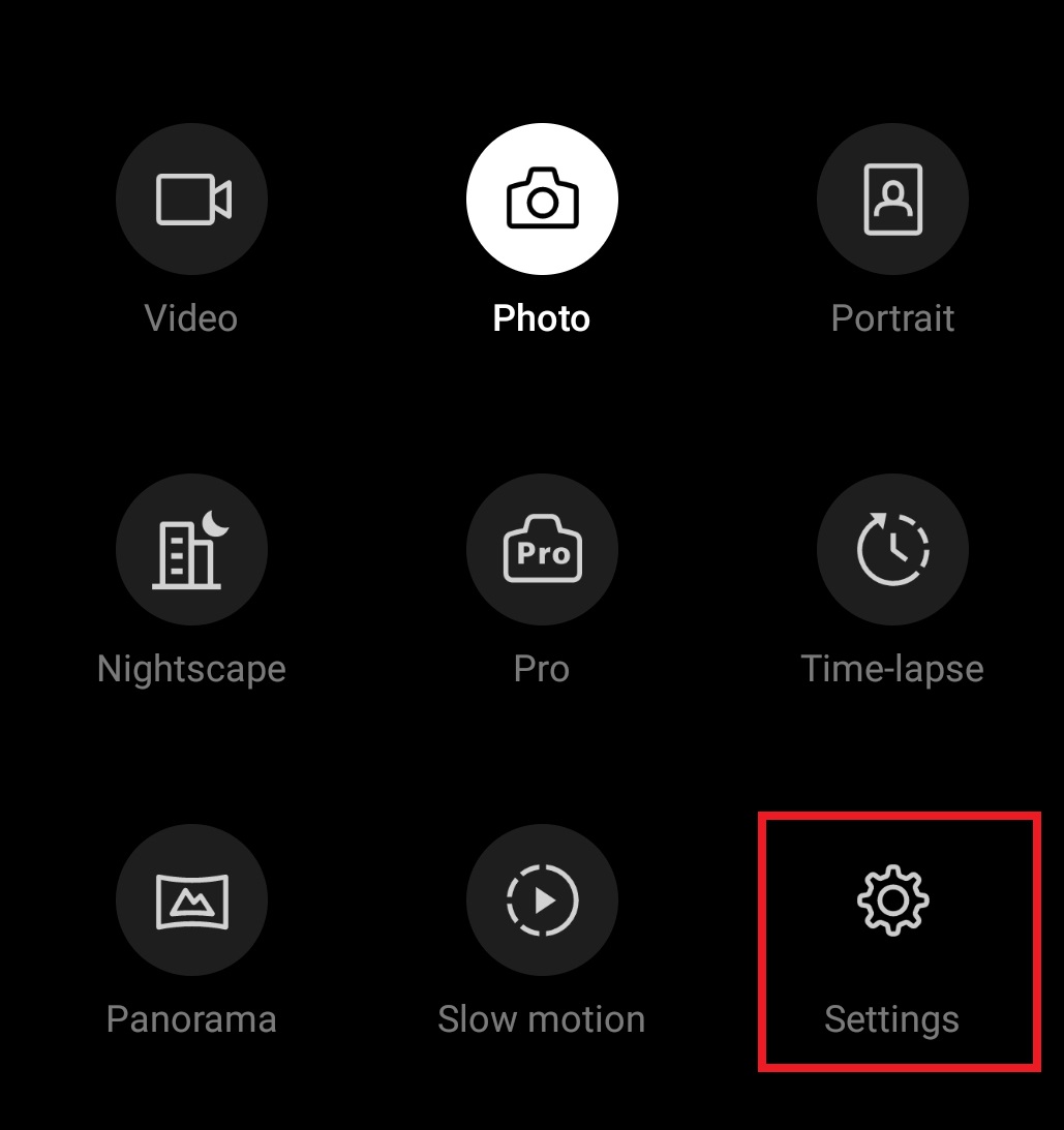 adjust camera settings