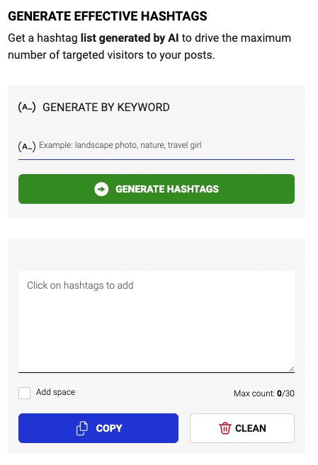 generate hashtags