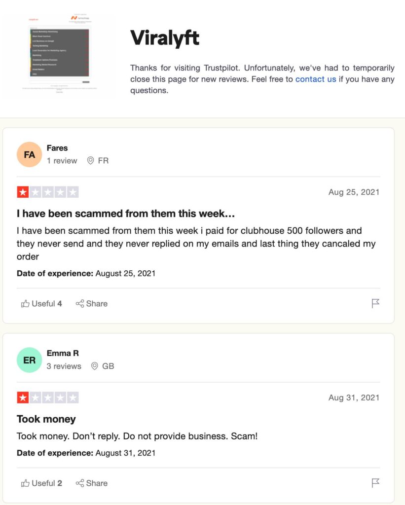 viralyft trustpilot reviews